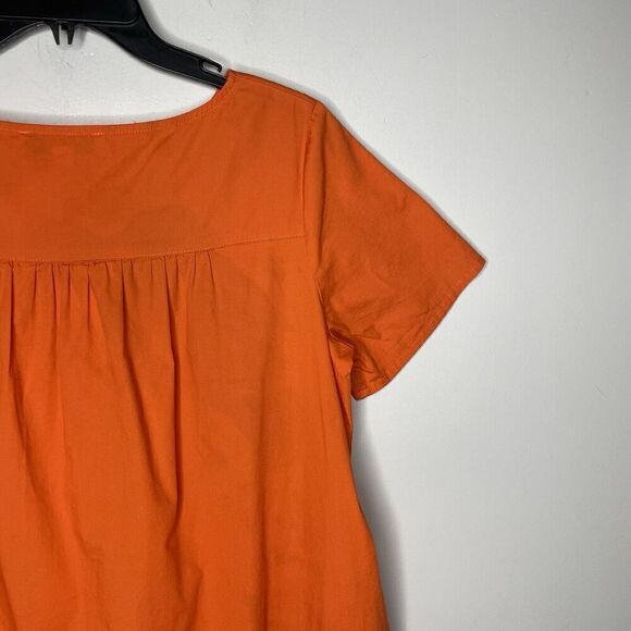 PETER SOM Collective Dress Womens 4 Orange T-Shirt Shift Cotton Stretch Pockets - Picture 8 of 12